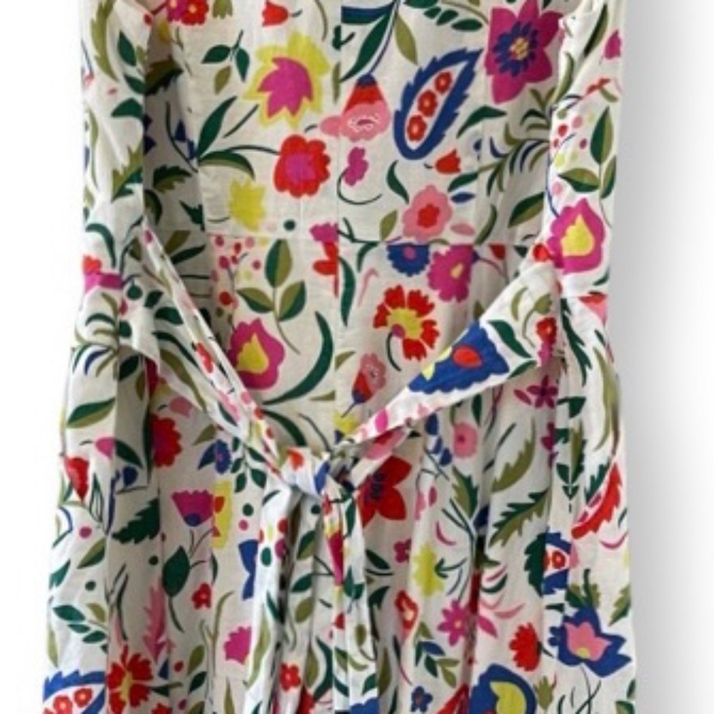 Boden sleeveless floral midi sweep dress